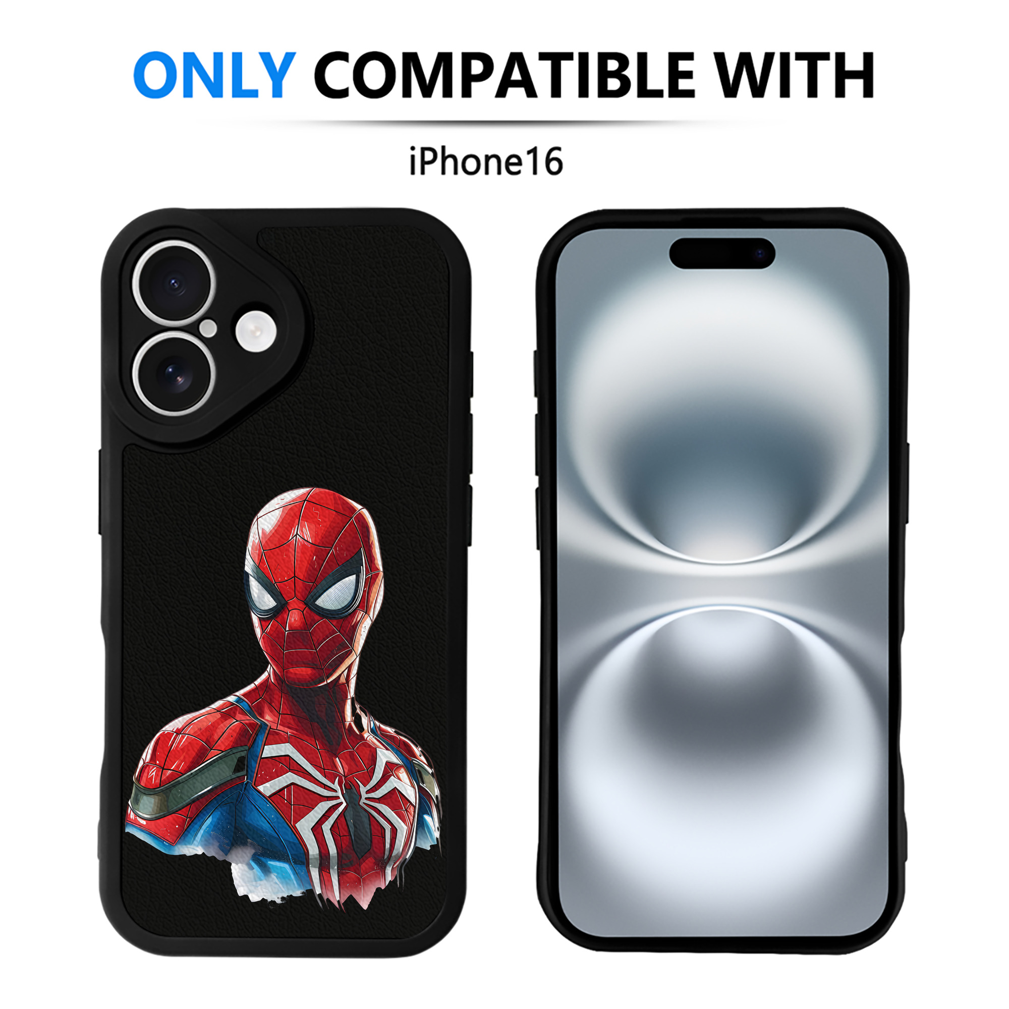 Spider Man スパイダーマン 【iPhone 16シリーズ対応】シリコンスマホケース（レザー調） 材質：シリコン